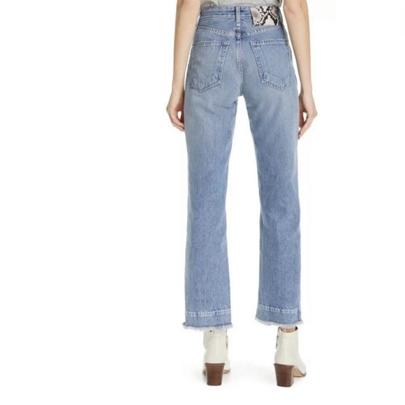 Rag & Bone Ruth Super High-Rise Straight Leg Size 28 Zipper Closure Medium Wash - Picture 3 of 16